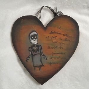Wooden Skeleton Heart Wall Decor